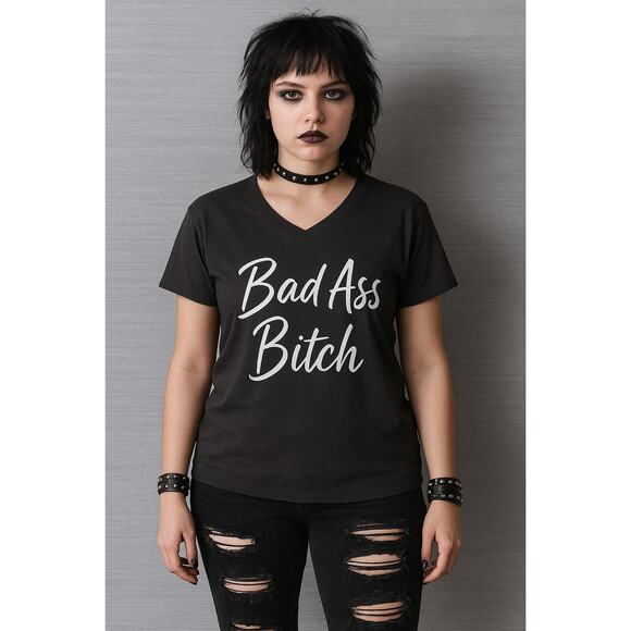 Bad A$$ B*tch Graphic T-Shirt Black Size XL - Picture 1 of 5